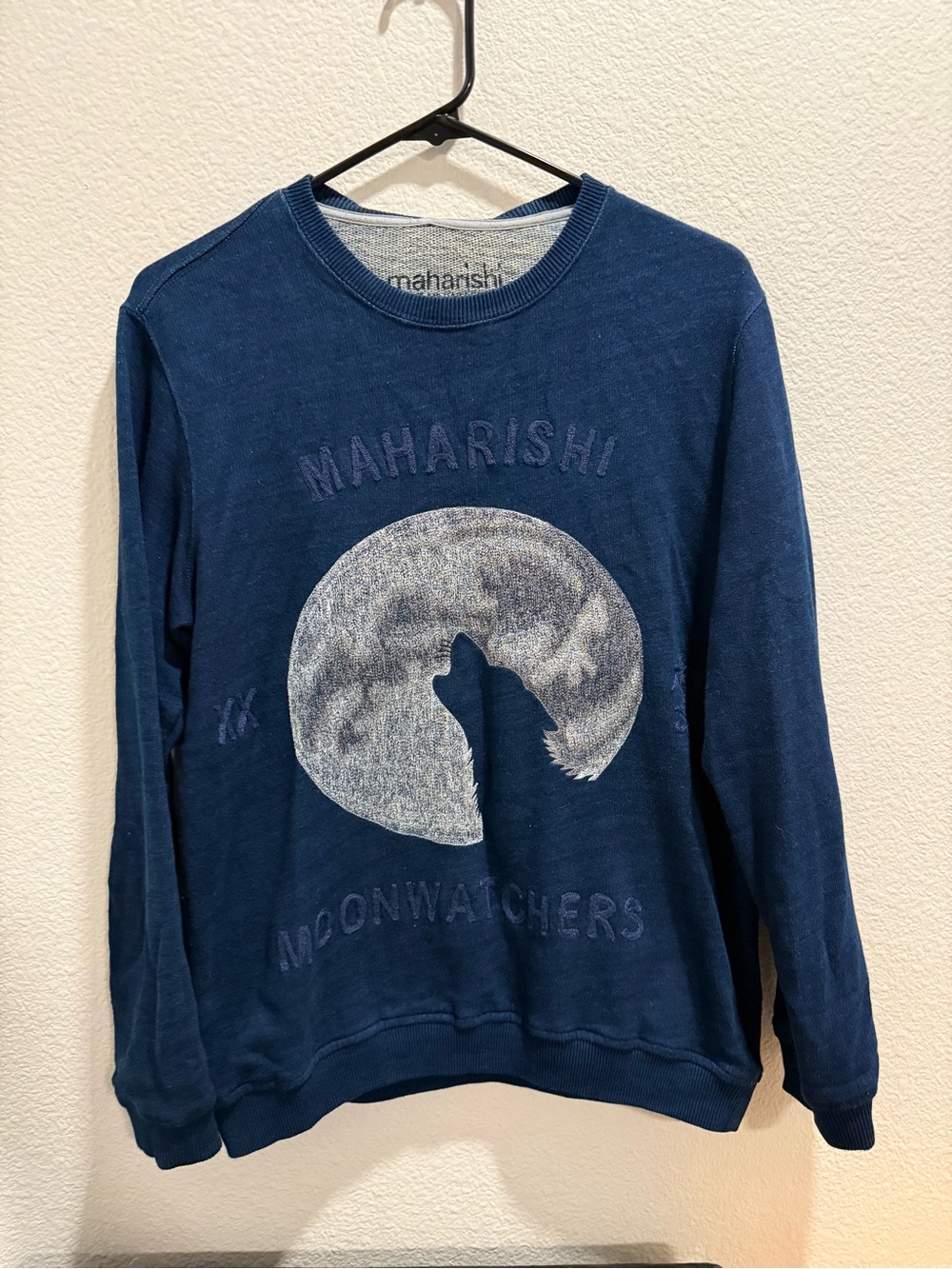 Maharishi Navy Moon & Wolf Graphic Crewneck